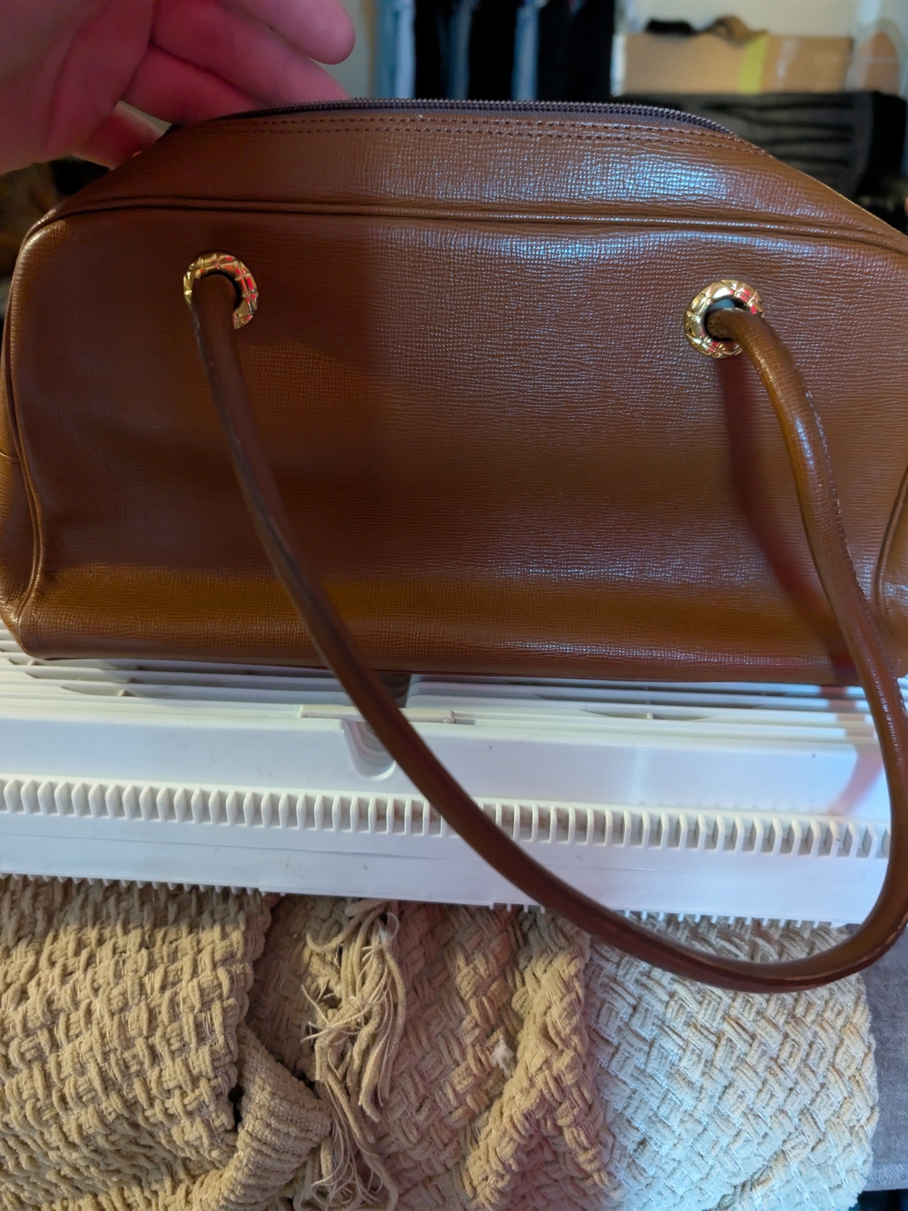 Pre-1999 Burberry Brown Leather Top-Handle Bag - Picture 3 of 7
